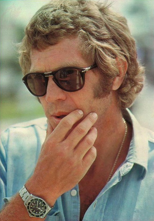 Steve McQueen wearing Persol sunglasses